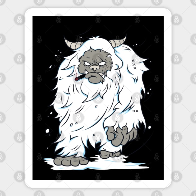 Snow Yeti White Bigfoot Magnet by Mako Design 